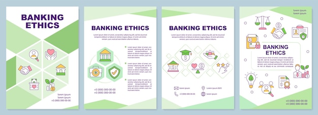 Banking ethics green brochure template