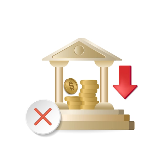 Bankruptcy icon 3d illustration from economic crisis collection Creative Bankruptcy 3d icon for web design templates infographics and more