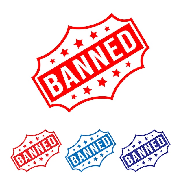 Banned Rubber stamp Design vector illustration