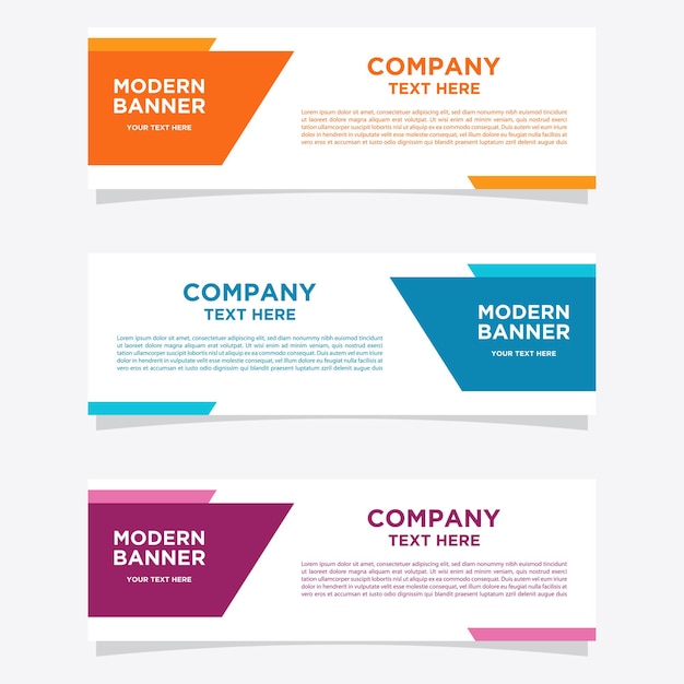 Banner abstract design templates for simple ads are very easy to use for companies or businesses