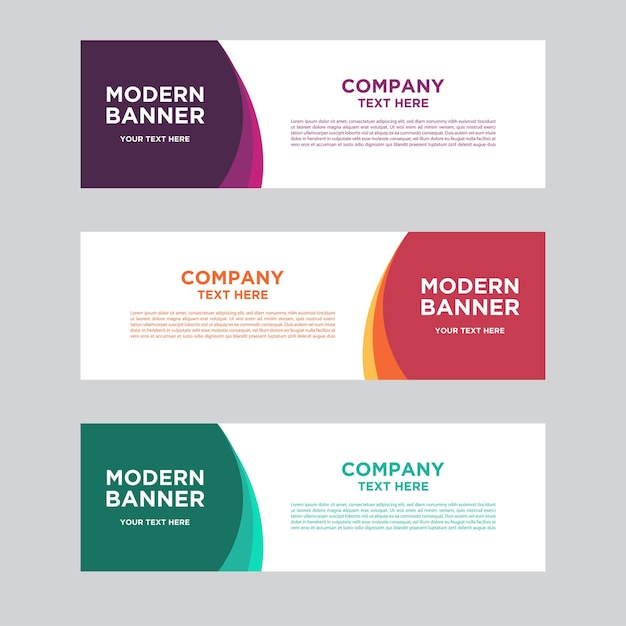 Vector banner abstract design templates for simple ads are very easy to use for companies or businesses