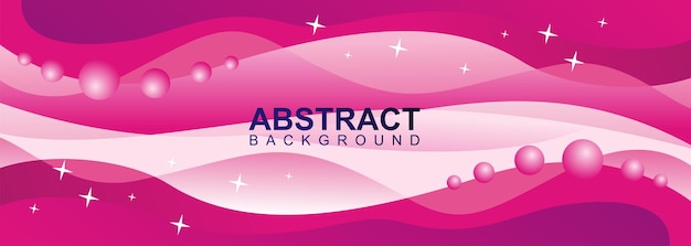 Banner abstract wavy design with pink color vector