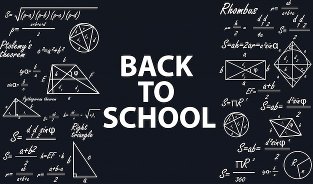 Banner back to school with geometric figures. 