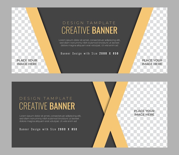 Banner background design with image place