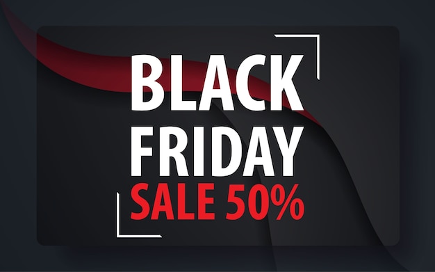 Banner for black friday black and red color