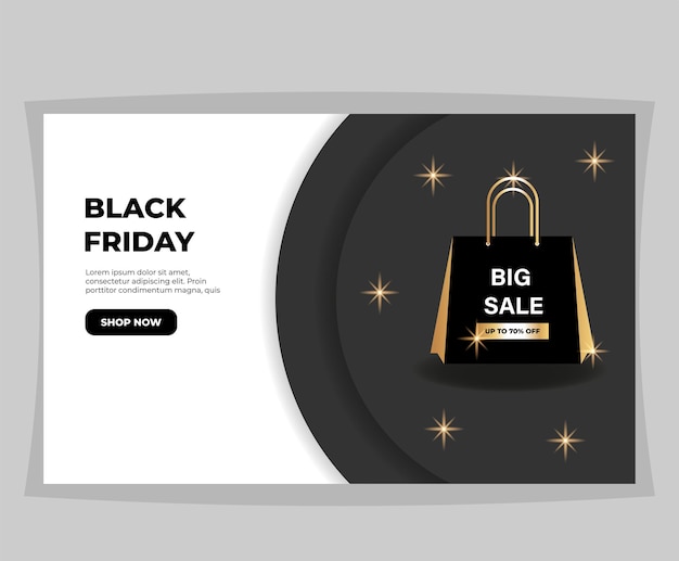 Banner for black friday. Landing page