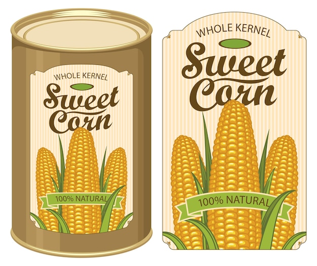 banner for canned sweet corn with label