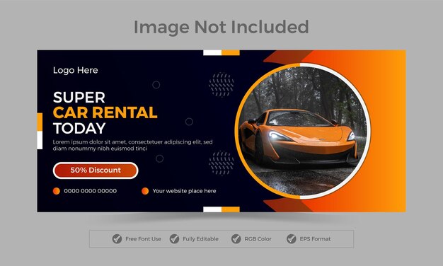 Banner car advertisement poster information banner post social media web post banner template