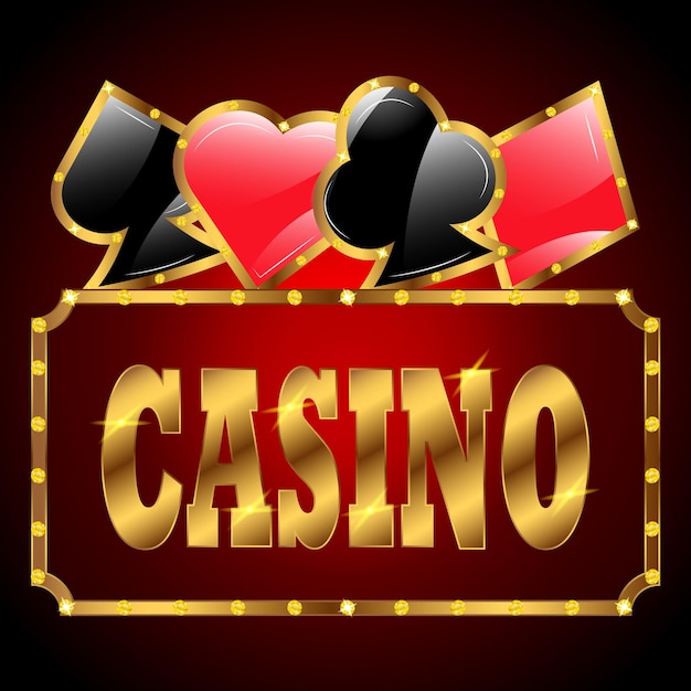 Banner for casino and poker club Four suits of a deck of cards