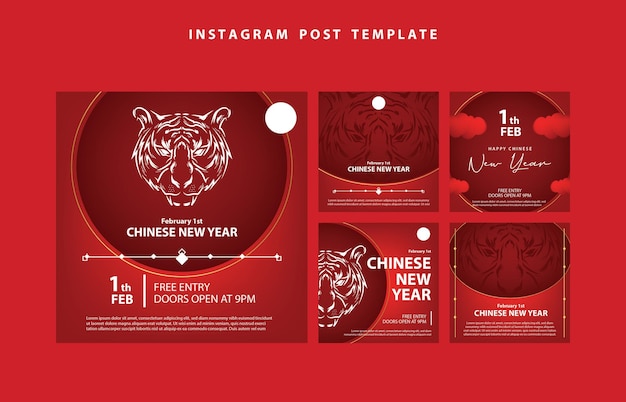 banner chinese new year poster asian zodiac template social media february background wallpaper