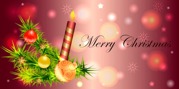 Banner for christmas and new year with decorative elements