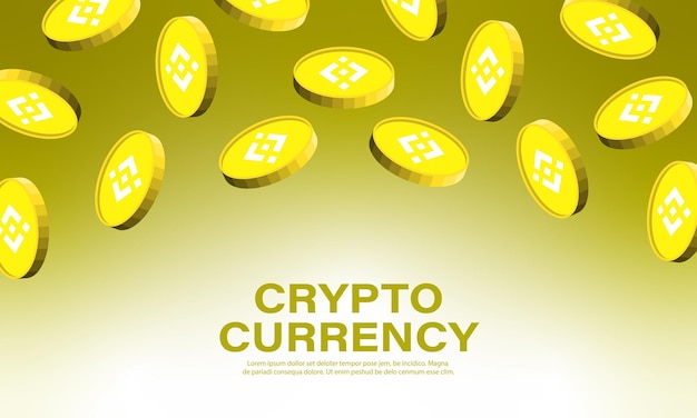 Banner crypto currency with falling money