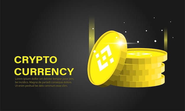 Banner crypto currency with falling money