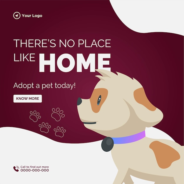 Banner design of adopt a pet today template