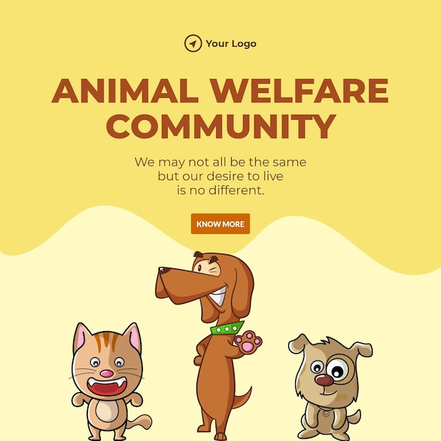 Banner design of animal welfare community template