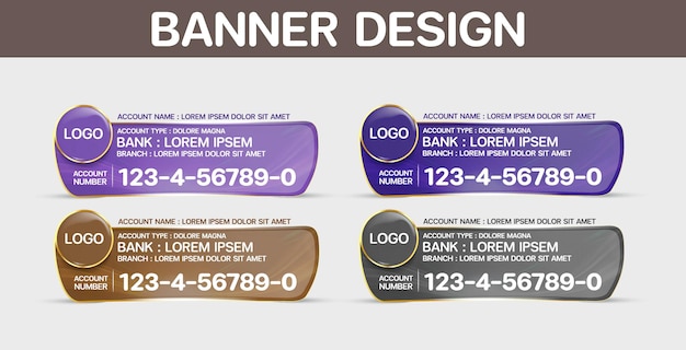 Banner design, bank account banner or header templates vector