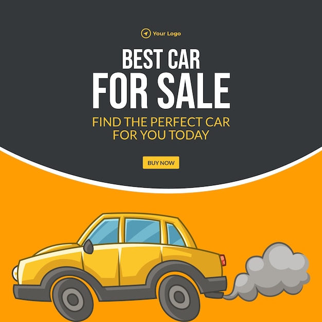 Banner design of best car for sale template