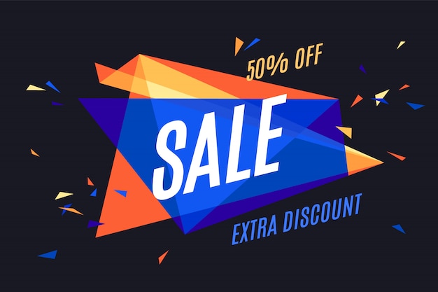 Banner design explosion elements for sale theme, shop, market