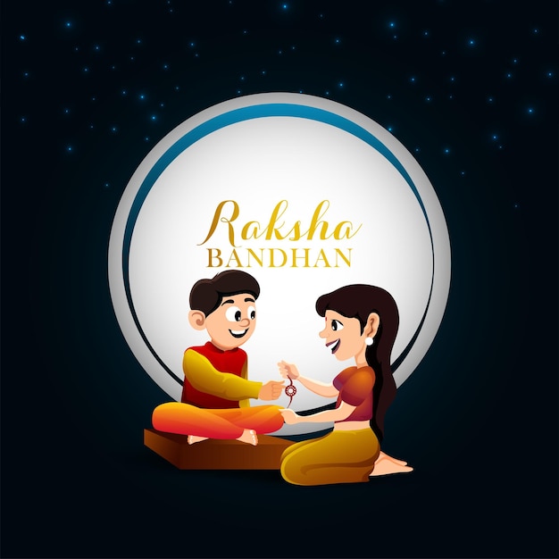 Banner design of happy raksha bandhan celebration illustartion