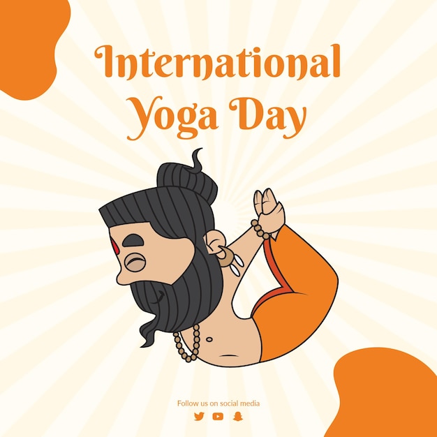 Banner design of international yoga day festival template