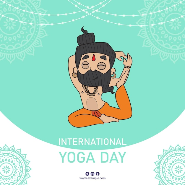 Banner design of international yoga day festival template