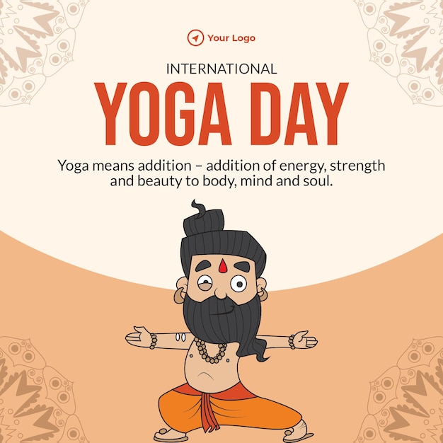 Banner design of international yoga day festival template