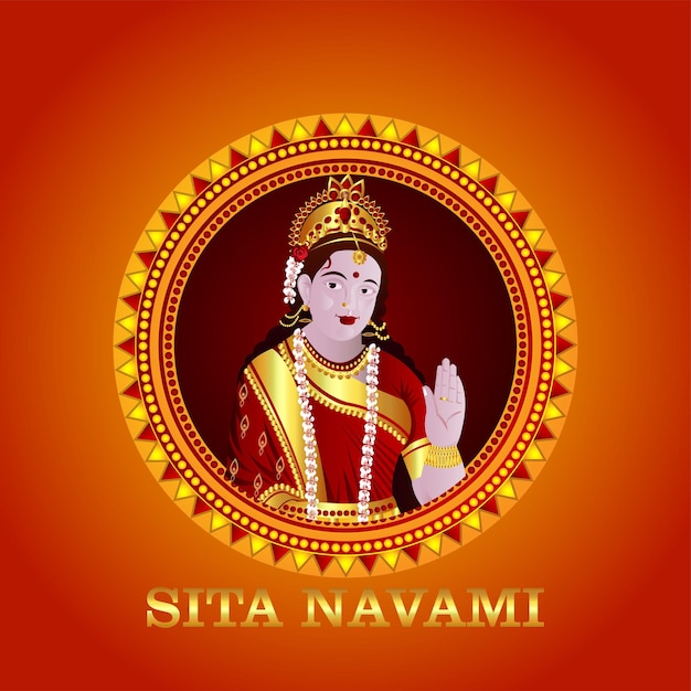 Banner design of sita navami wishing card design