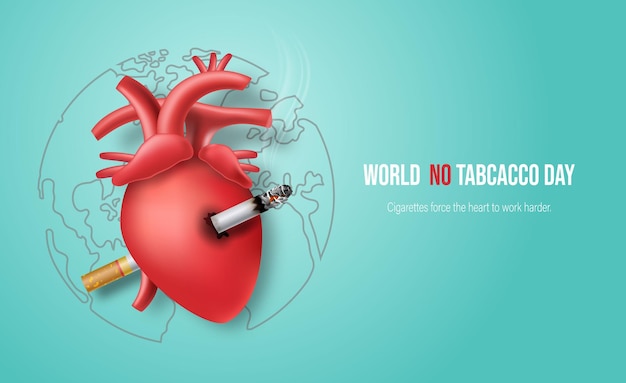 Banner design stop smoking to save your heart and organs