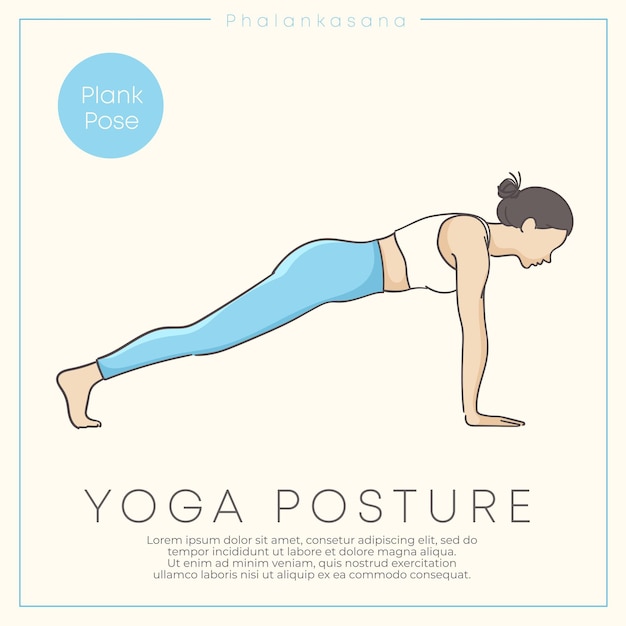 Banner design with hand drawn illustration of healthy young woman practicing yoga in pastel outfit  Vector Illustration