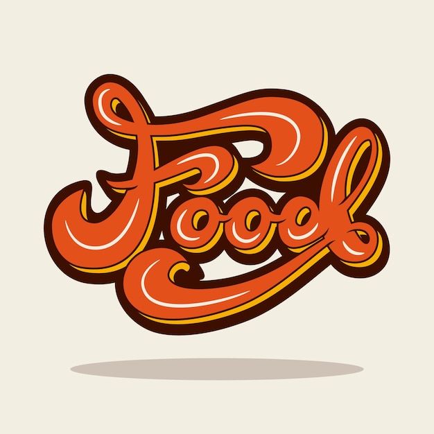 Banner Design with lettering Food. Vector illustration.