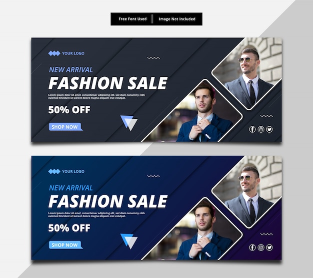 Banner Fashion sale template.