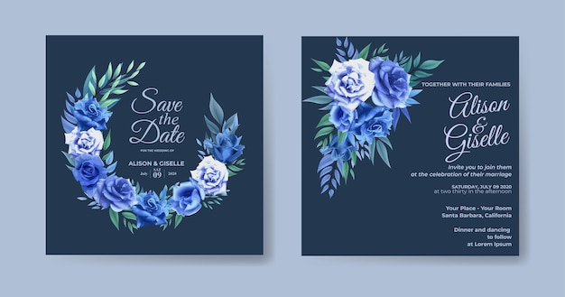 Banner flower rose blue background template