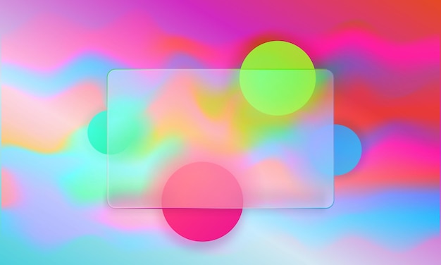 Banner in the Glass morphism style Transparent glass and behind it blurred circles