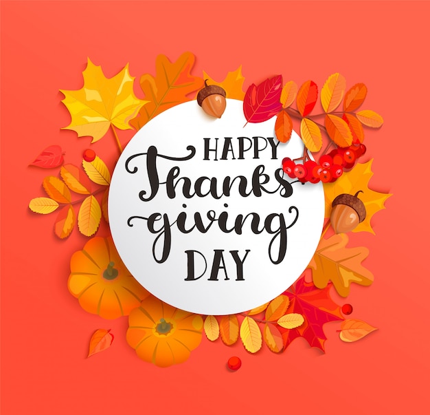 Banner for happy thanksgiving day celebration.