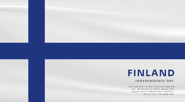 Vector banner illustration of finland independence day celebration with text space vector illustration