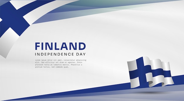 Banner illustration of Finland independence day celebration with text space Vector illustration