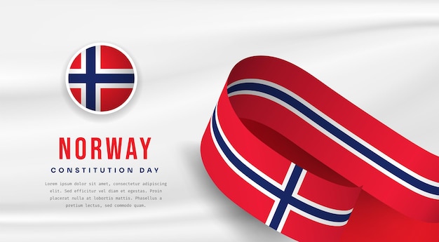 Banner illustration of Norway independence day celebration with text space Vector illustration