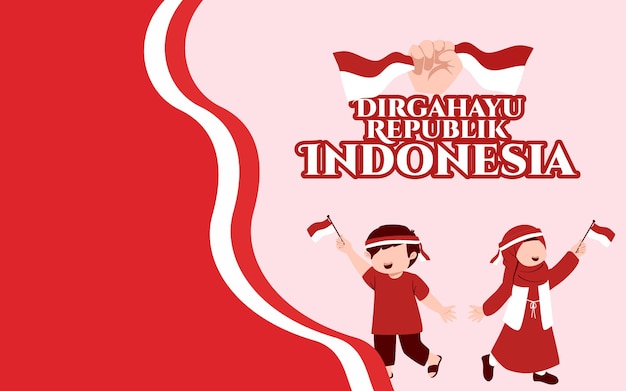 Banner Indonesia Independence Day Flat