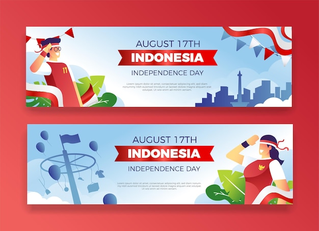 Banner indonesia independence day web banner collection