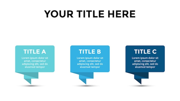 Banner Infographic slide template From Presentation or Web Element to Print or Graphics 3 steps