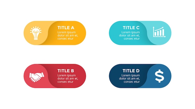 Banner Infographic slide template Presentation 4 steps parts options