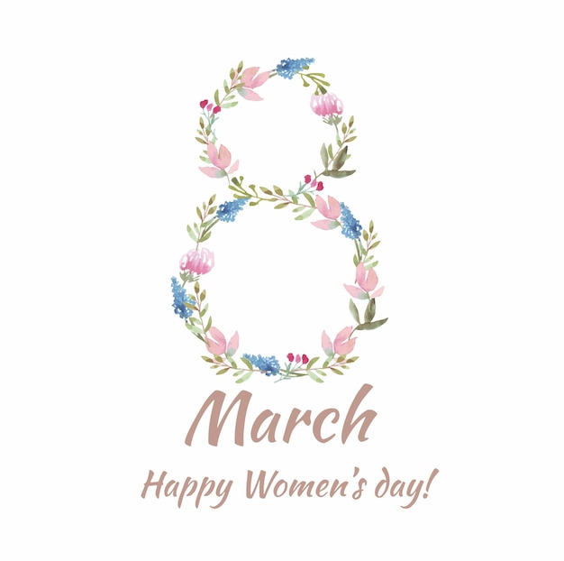 Banner for the International Women's Day Flyer for March 8 with the decor of flowers