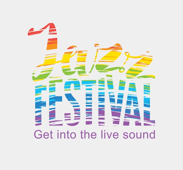 banner jazz poster with rainbow