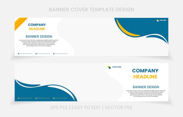 Banner linkedin cover design set vector