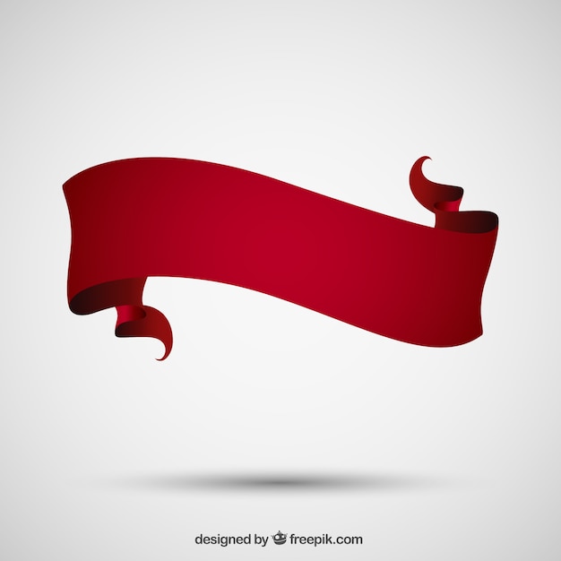 Banner made of red ribbon