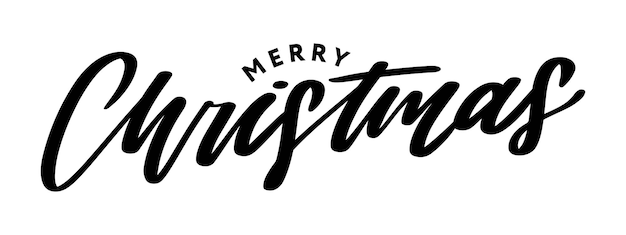 Banner merry christmas holiday new year letter font vector illustration