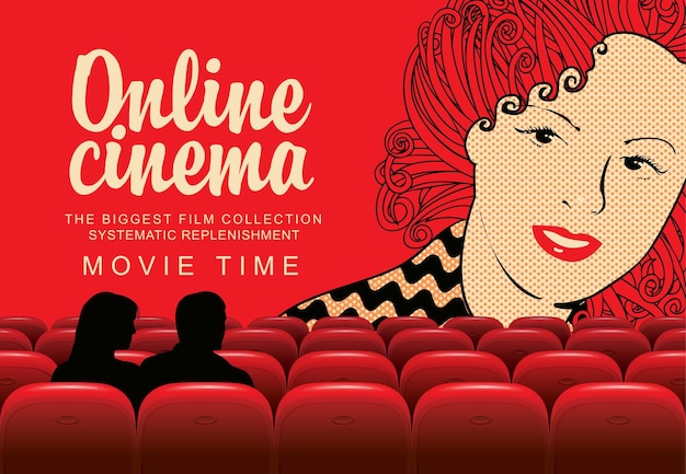 banner for online cinema with a cinema hall