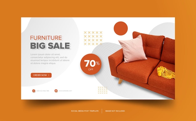 Banner Orange sofa furniture premium free download