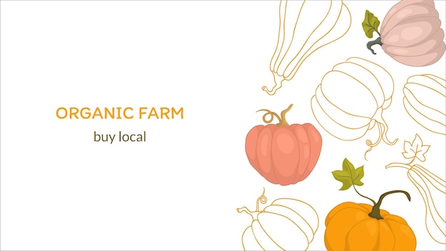 Banner organic products Farm products harvest day