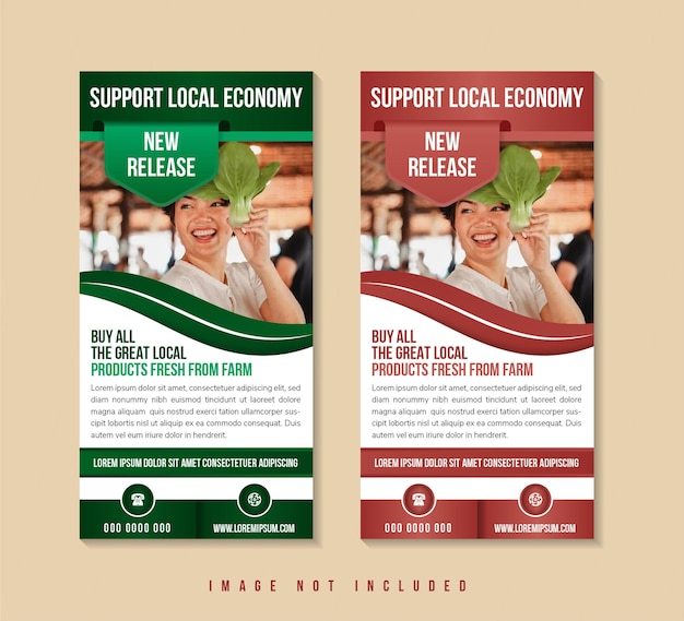 Banner roll up design support local economy concept Graphic template for exhibitions for seminar